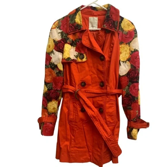Anthropologie Elevenses Floral Trench Coat - Picture 3 of 14